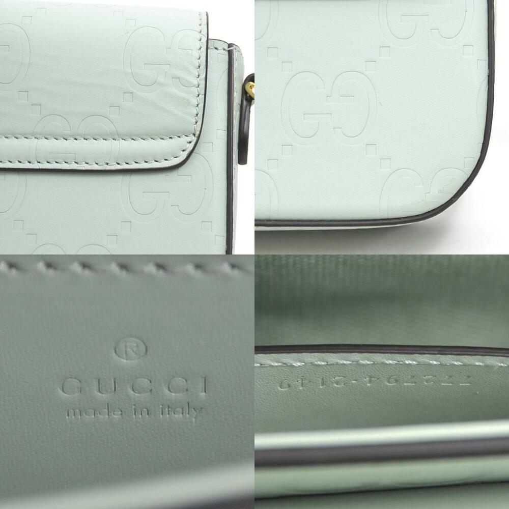 GUCCI Authentic Green Leather Shoulder Bag - Picture 4 of 5